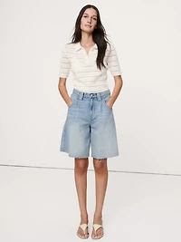 Low-Rise Denim Bermuda Short