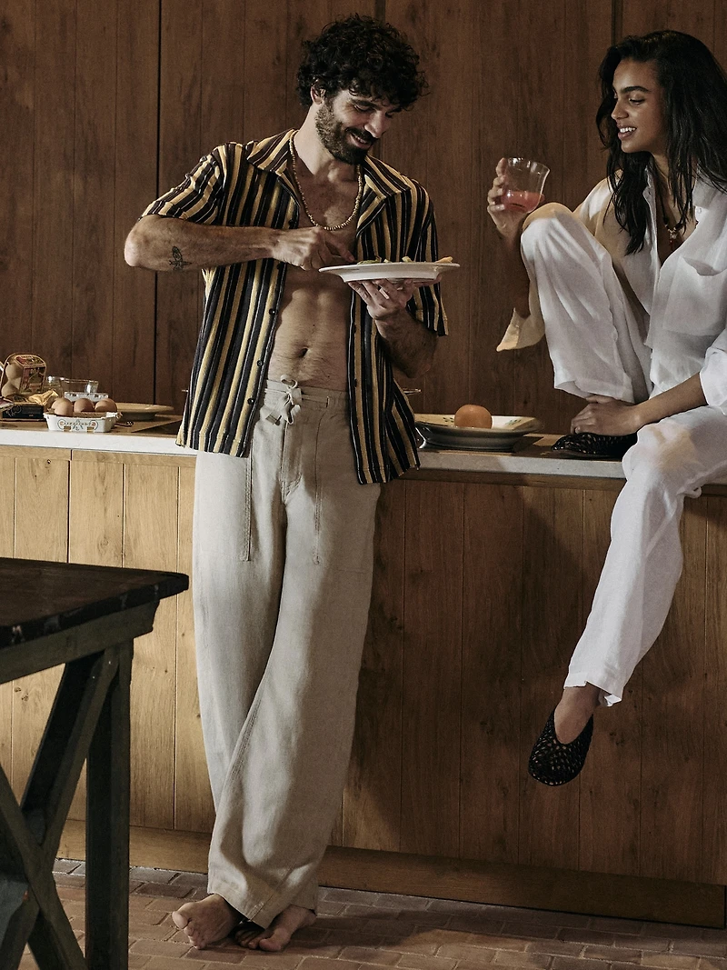 Relaxed Linen Utility Beach Pant