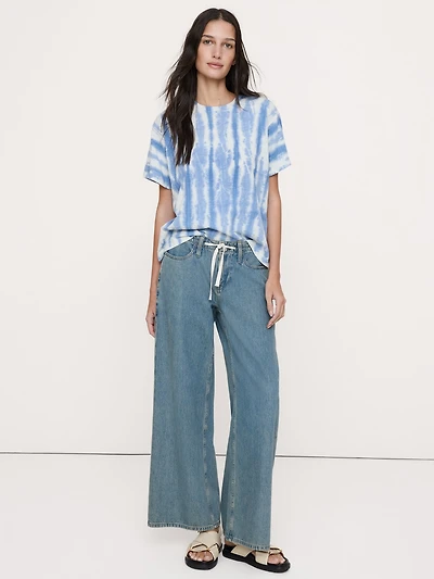 Cotton Slub Boyfriend Crew-Neck T-Shirt