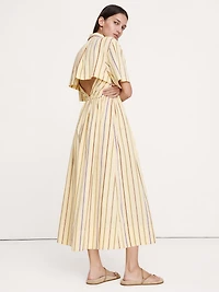Poplin Open-Back Shirt Dress