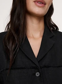 Fringe Linen Blazer