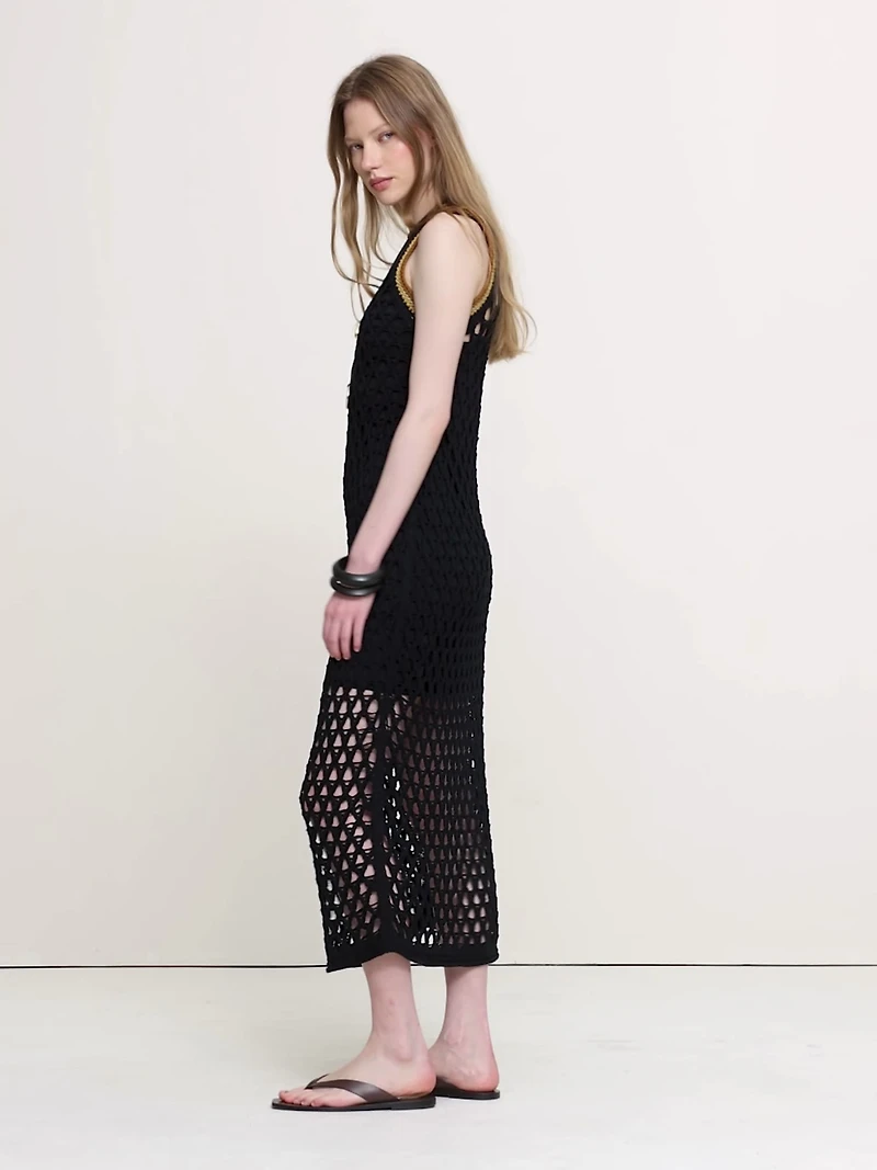 Cotton Crochet Maxi Dress