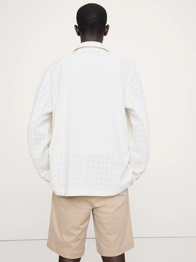 Basketweave Shirt Jacket
