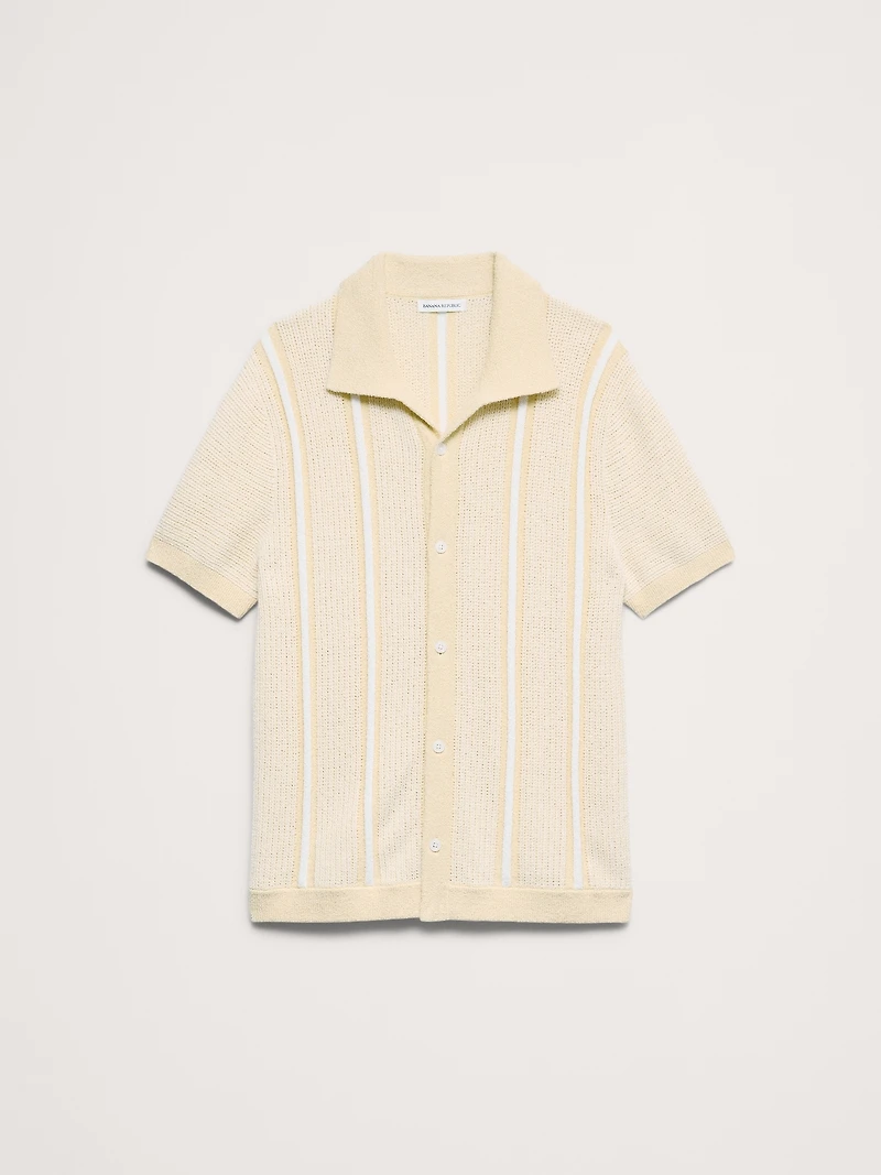 Textured Stripe Sweater Polo