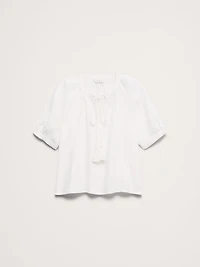 Linen Tassel-Tie Top