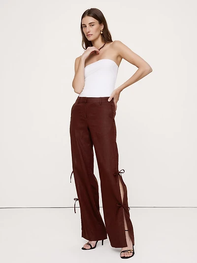 The Everyday Wide-Leg Side-Tie Pant Linen