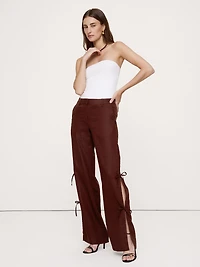 The Everyday Wide-Leg Side-Tie Pant Linen