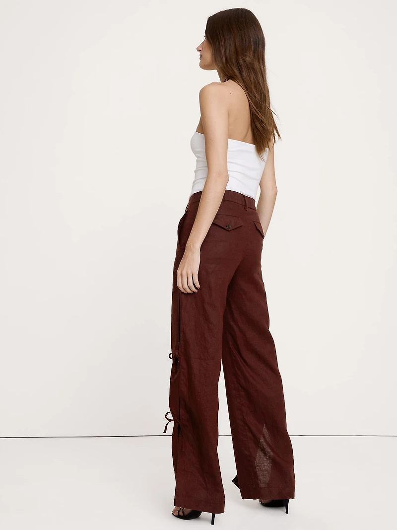 The Everyday Wide-Leg Side-Tie Pant Linen