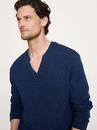 Marled Notch-Neck T-Shirt