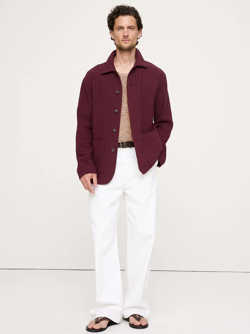 Basketweave Shirt Jacket