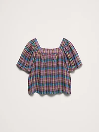 Linen Square-Neck Top