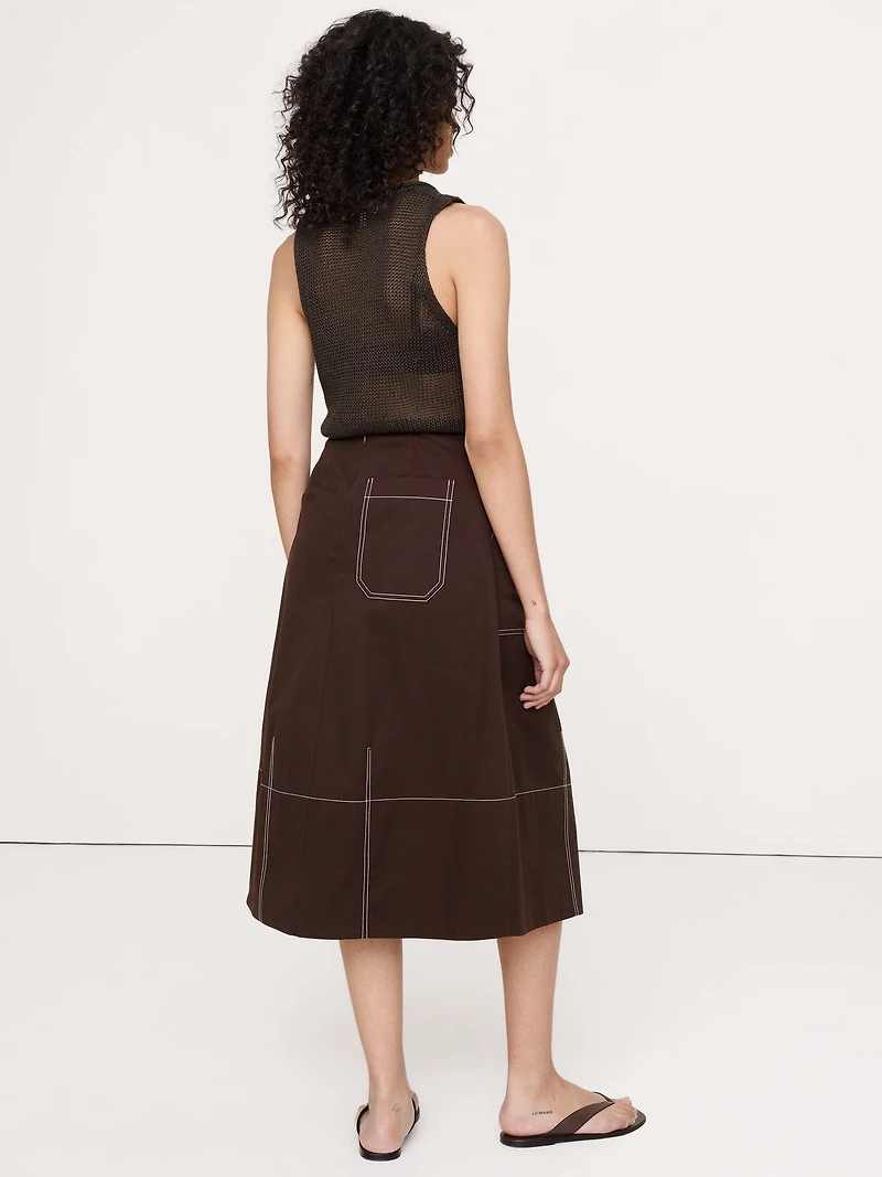 Barrel Midi Skirt