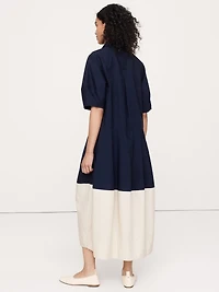 Cotton Poplin Barrel Shirt Dress