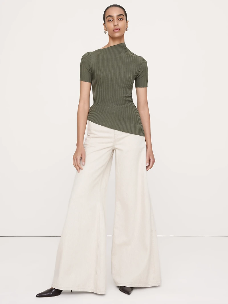 Sculpted Asymmetrical Sweater Tee