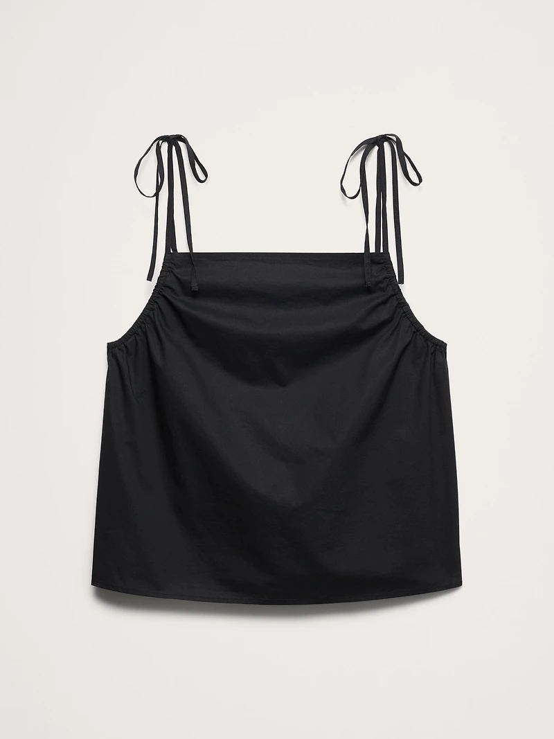 Cotton Poplin Tie-Strap Tank