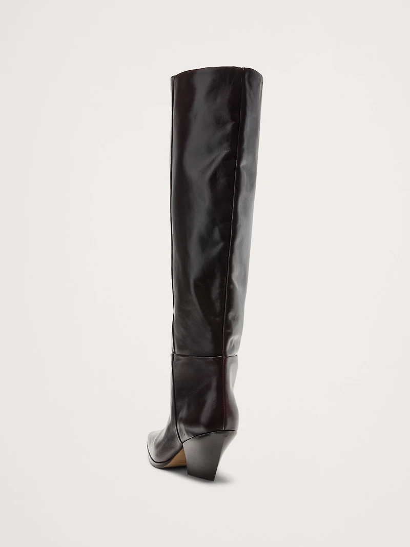 Italian Leather Knee-High Boot
