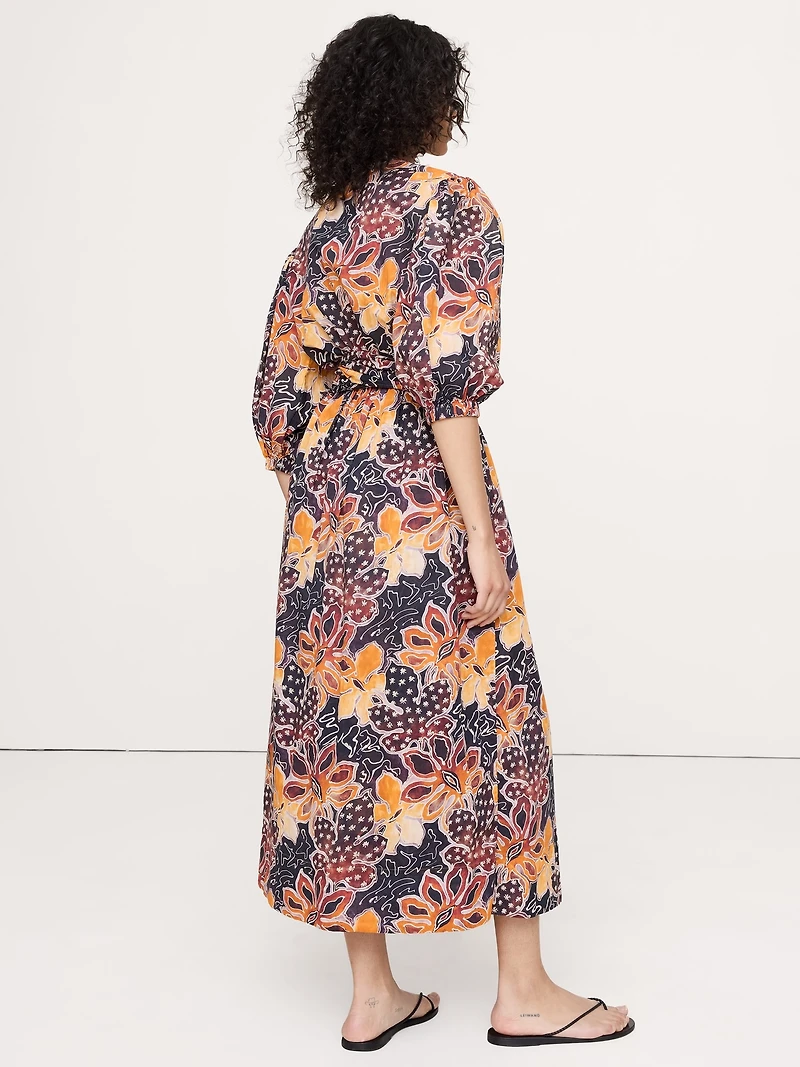 Lightweight Cotton Wrap Maxi Dress