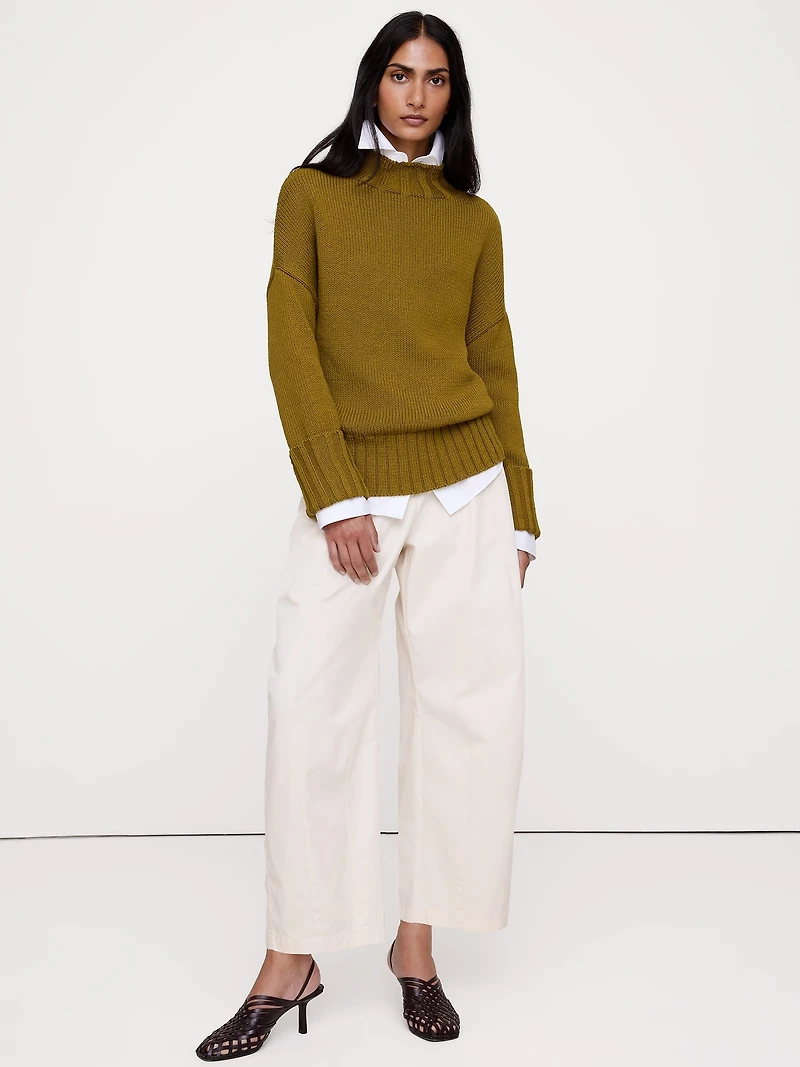 Oversized Chunky Cotton Tunic Sweater