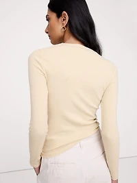 Ribbed Crew-Neck T-Shirt
