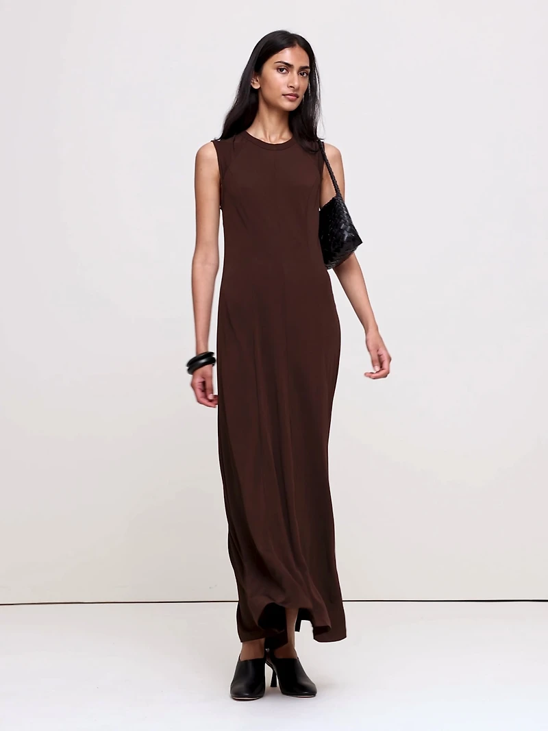 Matte Jersey Paneled Maxi Dress