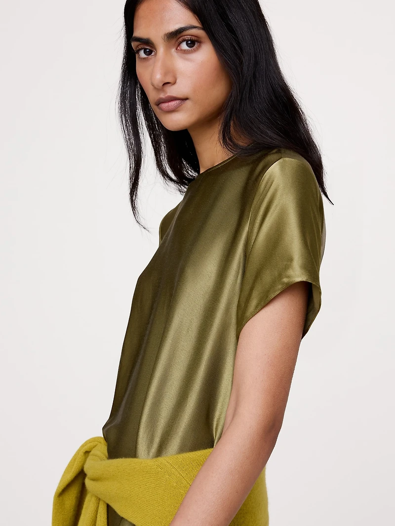 Italian Satin Trapeze Dress