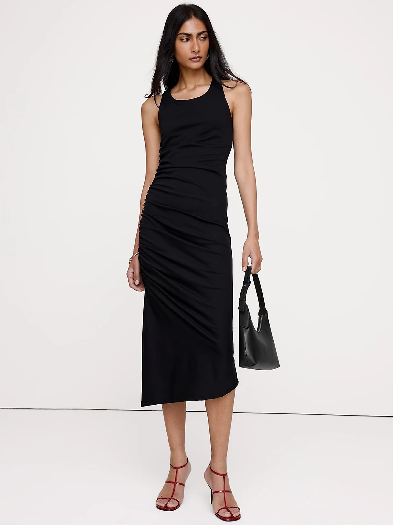 Ruched Jersey Midi Dress