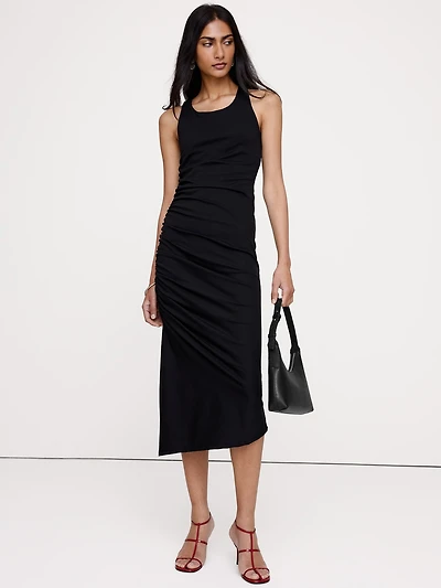 Ruched Jersey Midi Dress