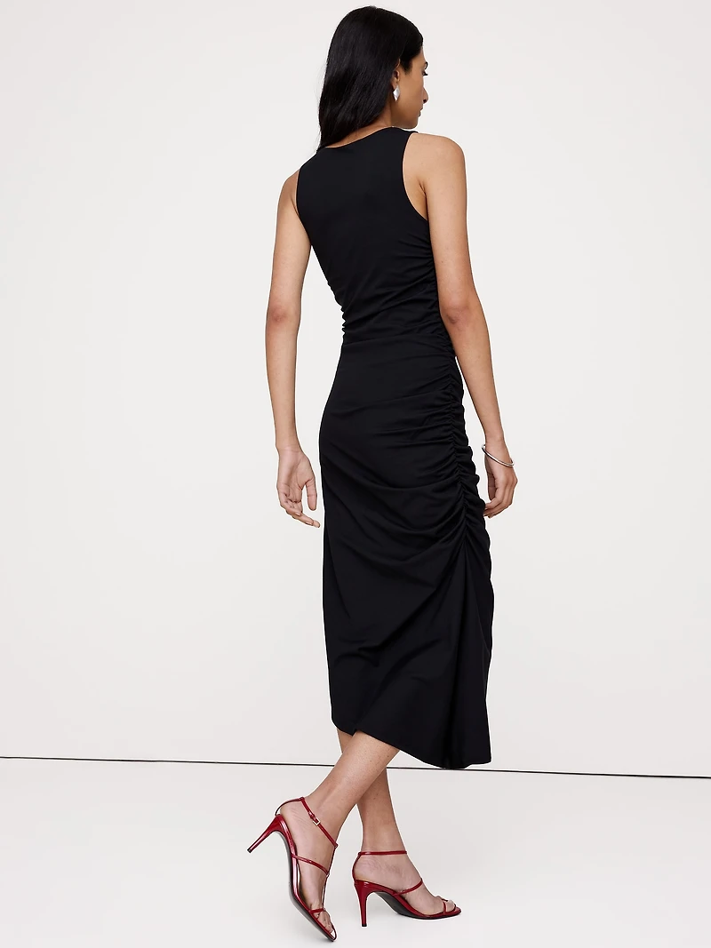 Ruched Jersey Midi Dress
