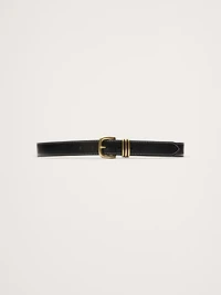 Western Leather Belt with Contrast Stitching