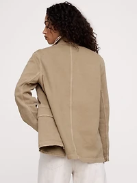 Cotton-Linen Utility Blazer