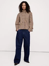Cotton Foldover Collar Shirt