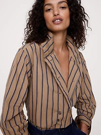 Cotton Foldover Collar Shirt