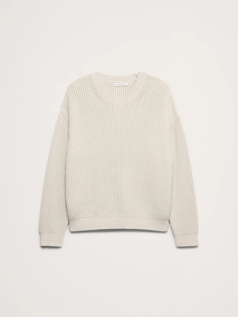 Ribbed Cotton Crew-Neck Sweater