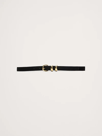 Sculptural Detail Suede Belt