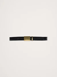 Leather Solid-Buckle Belt