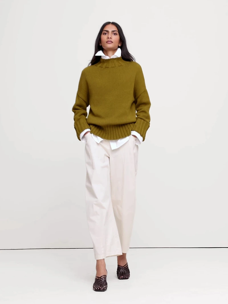 Oversized Chunky Cotton Tunic Sweater