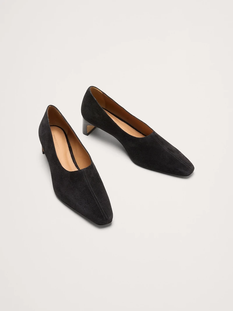 Italian Suede Court Heel