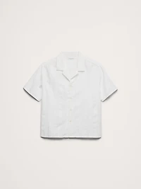 Relaxed-Fit Cotton-Linen Jacquard Resort Shirt