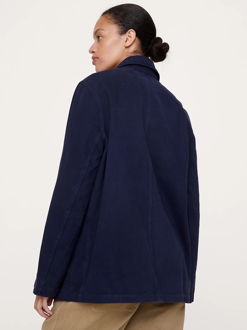Cotton-Linen Utility Blazer