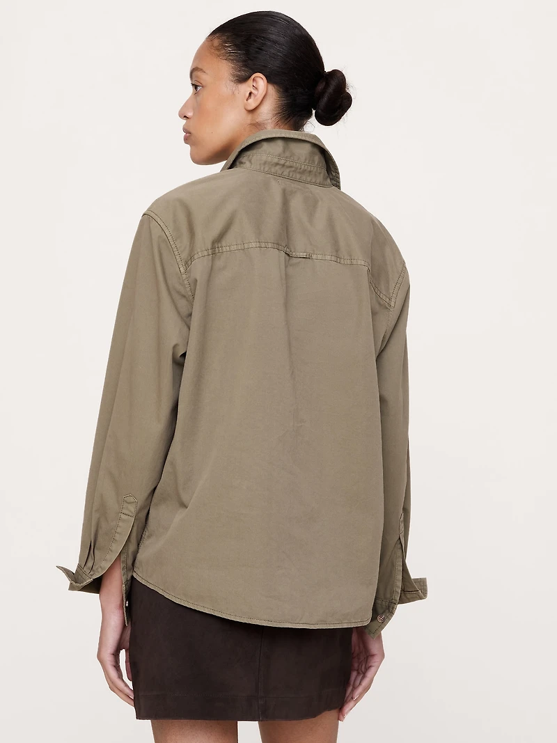 Relaxed Cotton-Twill Popover Shirt