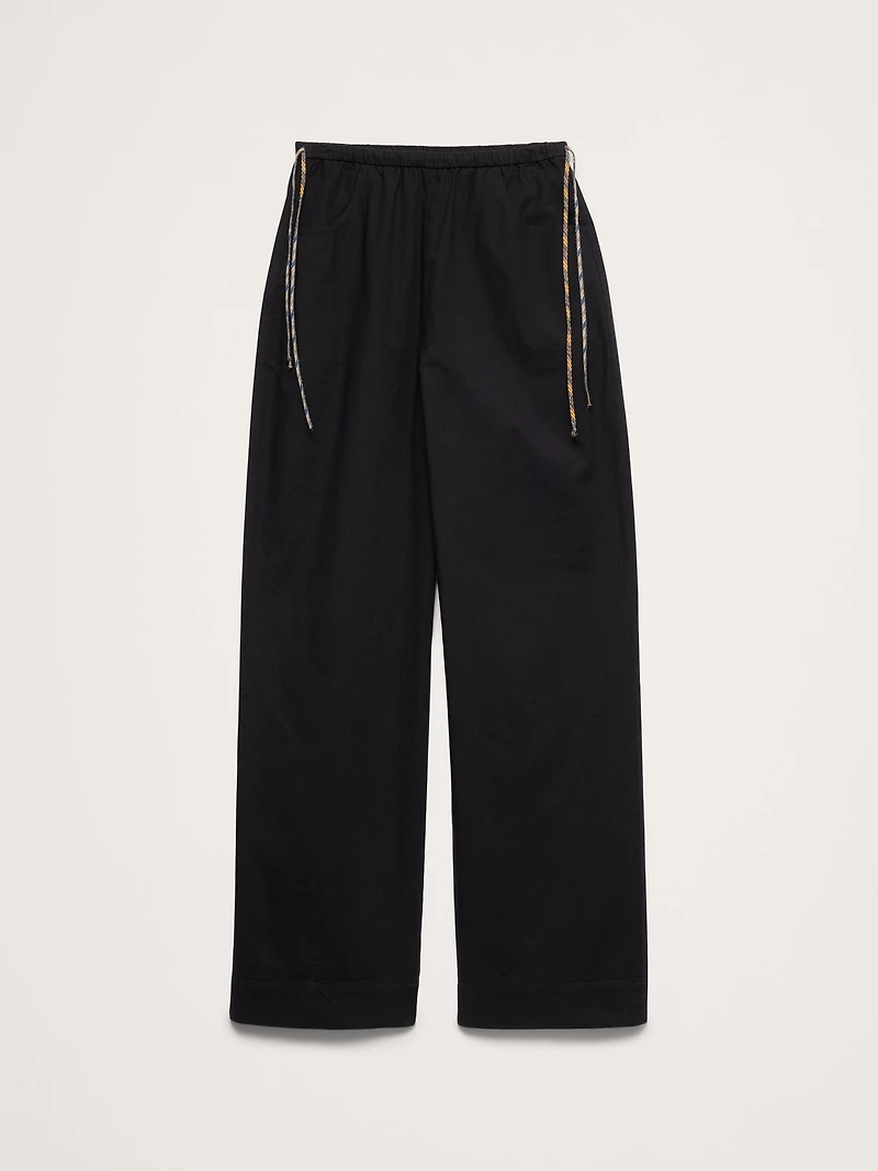 Cotton Pull-On Side-Tie Pant