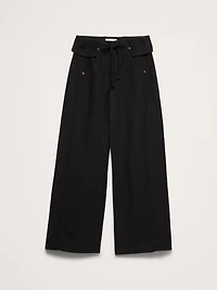 Wide-Leg TENCEL™-Linen Pant with Foldover Waistband