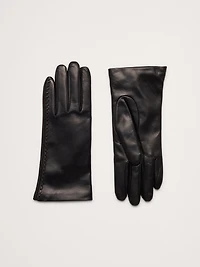 Italian Leather Cashmere-Lined Gloves