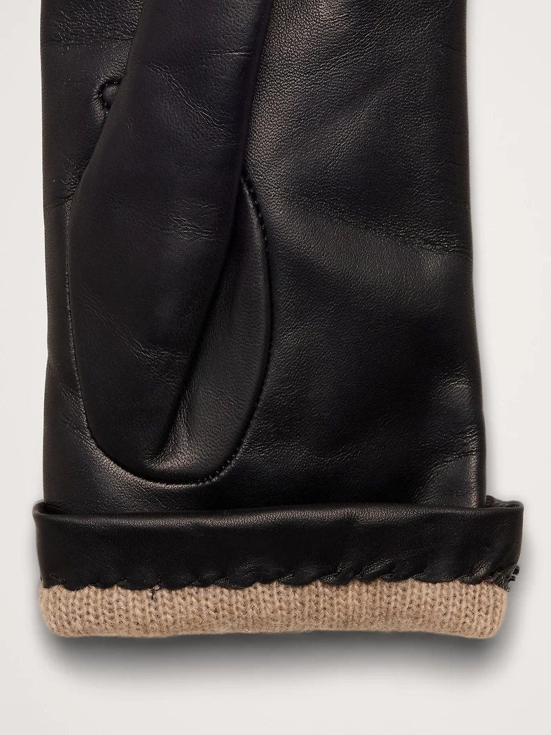 Italian Leather Cashmere-Lined Gloves