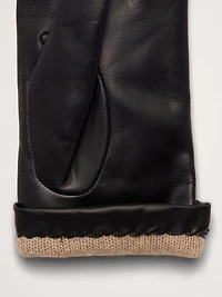 Italian Leather Cashmere-Lined Gloves