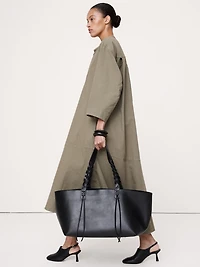 Cotton Canvas Popover Maxi Dress