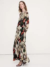Bias-Cut Chiffon Maxi Dress