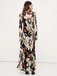 Bias-Cut Chiffon Maxi Dress