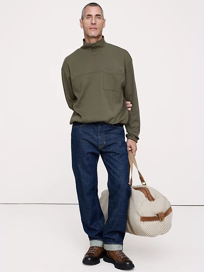 Cotton Mock-Neck Pullover