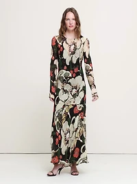 Bias-Cut Chiffon Maxi Dress